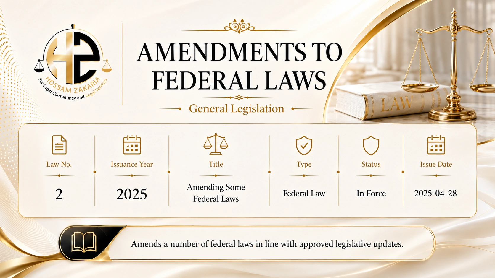 Editorial cover for Federal Law No. (2) of 2025: 2025 Federal Regulatory Transfer Amendments