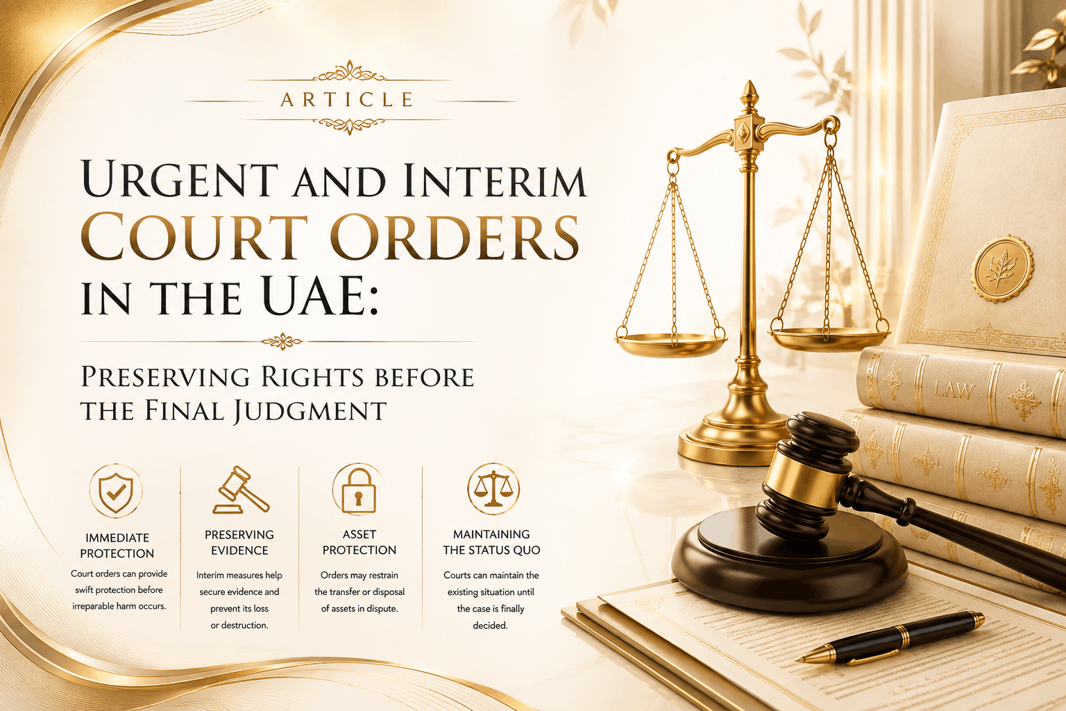 Urgent and Interim Court Orders in the UAE: Preserving Rights Before the Final Judgment Urgent and Interim Court Orders in the UAE: Preserving Rights Before the Final Judgment