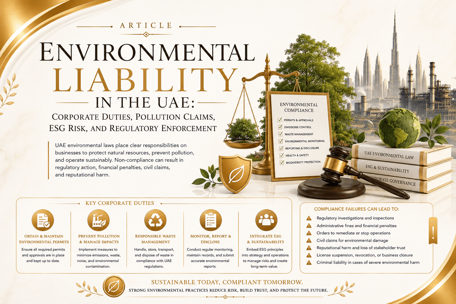 Environmental Liability in the UAE: Corporate Duties, Pollution Claims, ESG Risk, and Regulatory Enforcement