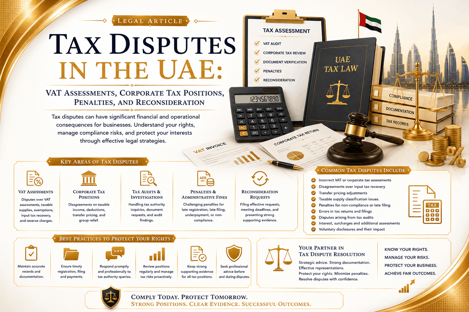 Tax Disputes in the UAE: VAT Assessments, Corporate Tax Positions, Penalties, and Reconsideration