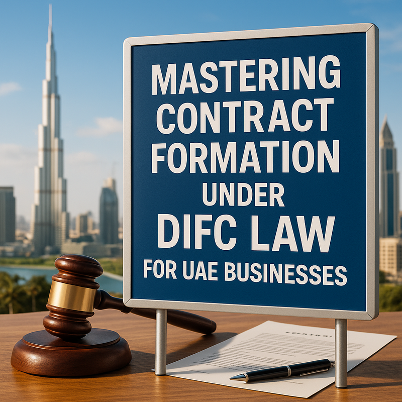 Process flow diagram showing steps for forming a contract under DIFC law.
