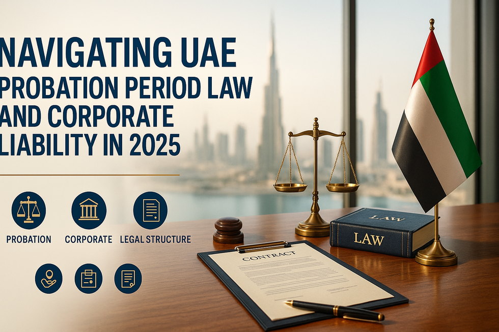 Diagram showing probation period process under UAE law