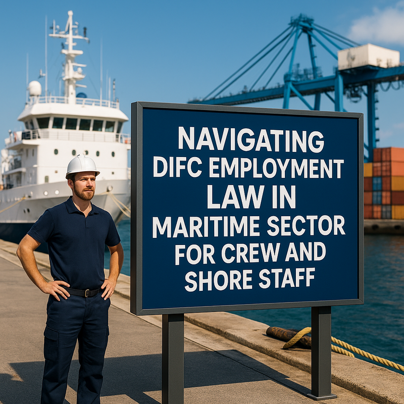 Legal compliance concept for DIFC maritime employment in the UAE