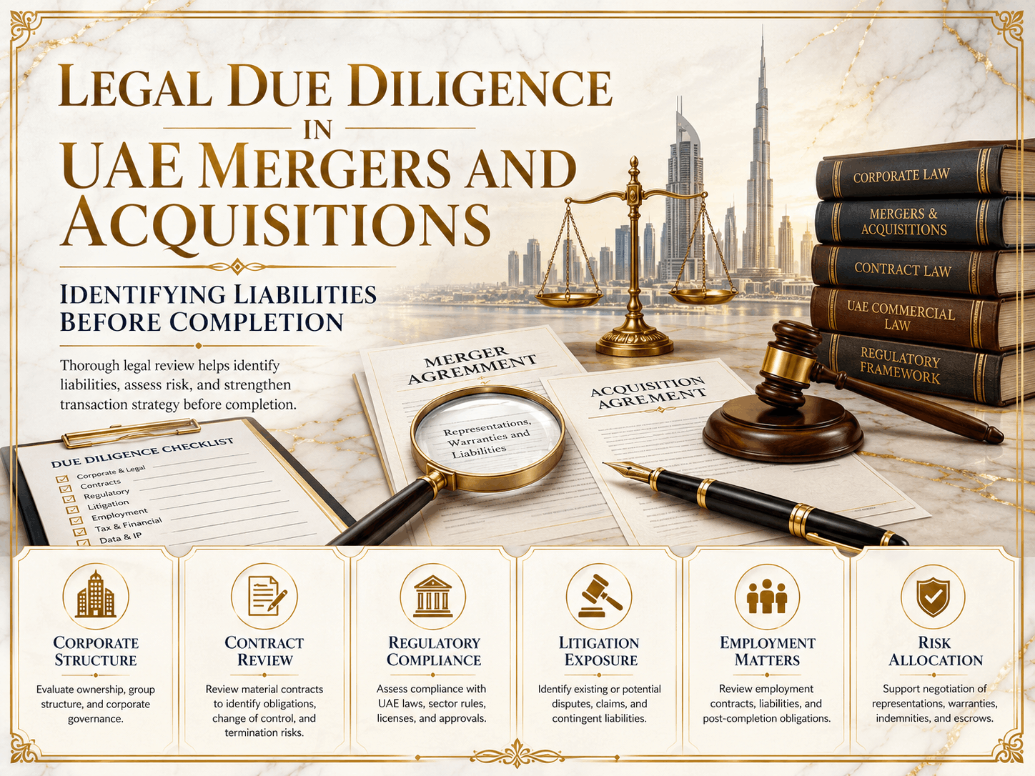 Legal Due Diligence in UAE Mergers and Acquisitions: Identifying Liabilities Before Completion Legal Due Diligence in UAE Mergers and Acquisitions: Identifying Liabilities Before Completion