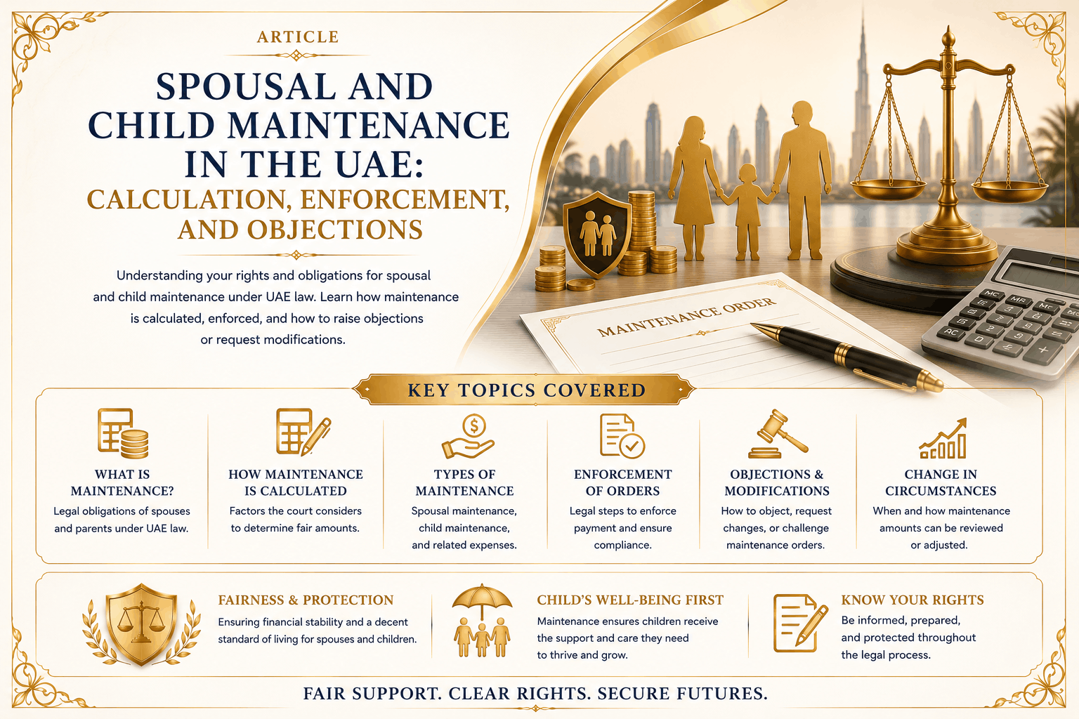 Spousal and Child Maintenance in the UAE: Calculation, Enforcement, and Objections