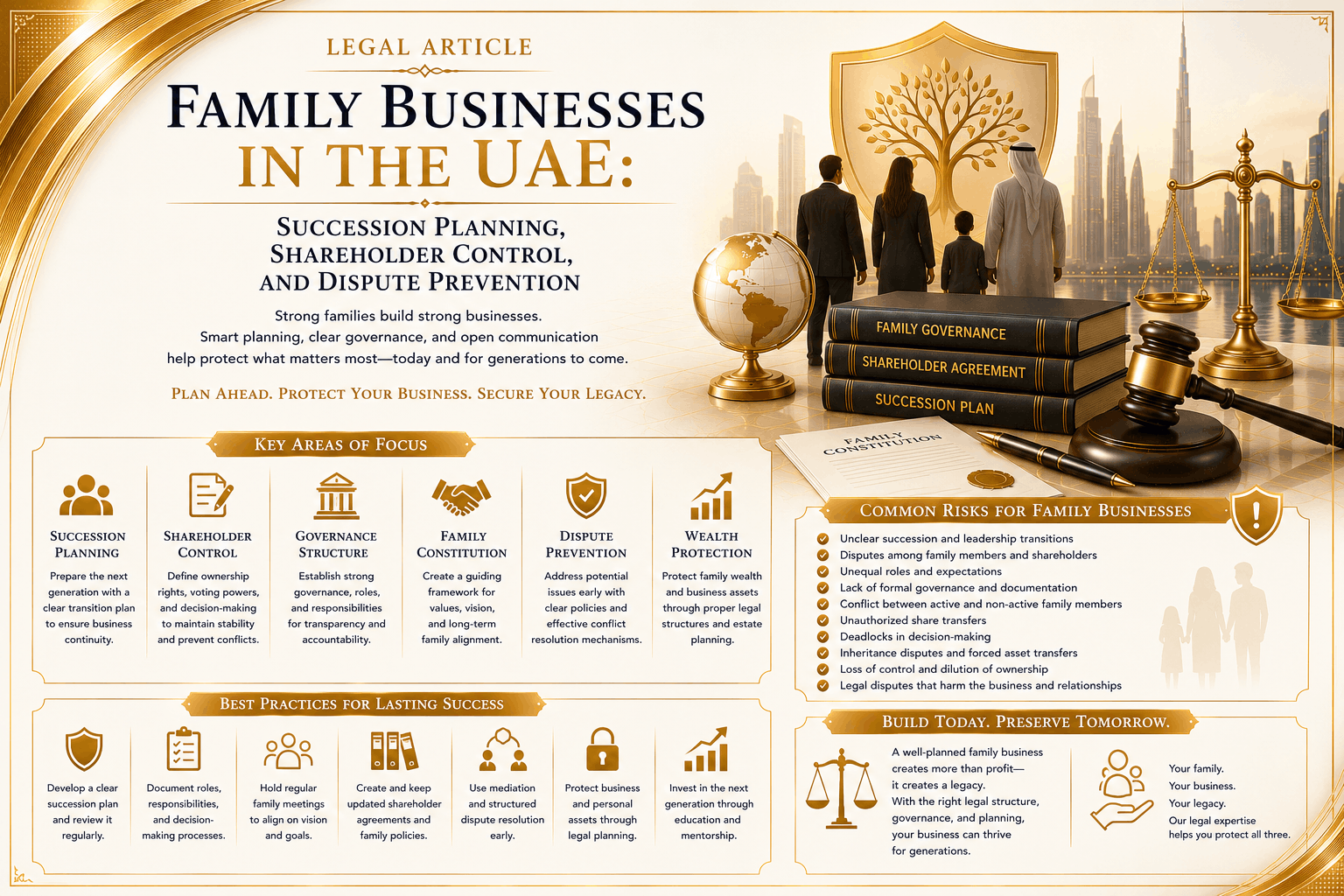 Family Businesses in the UAE: Succession Planning, Shareholder Control, and Dispute Prevention