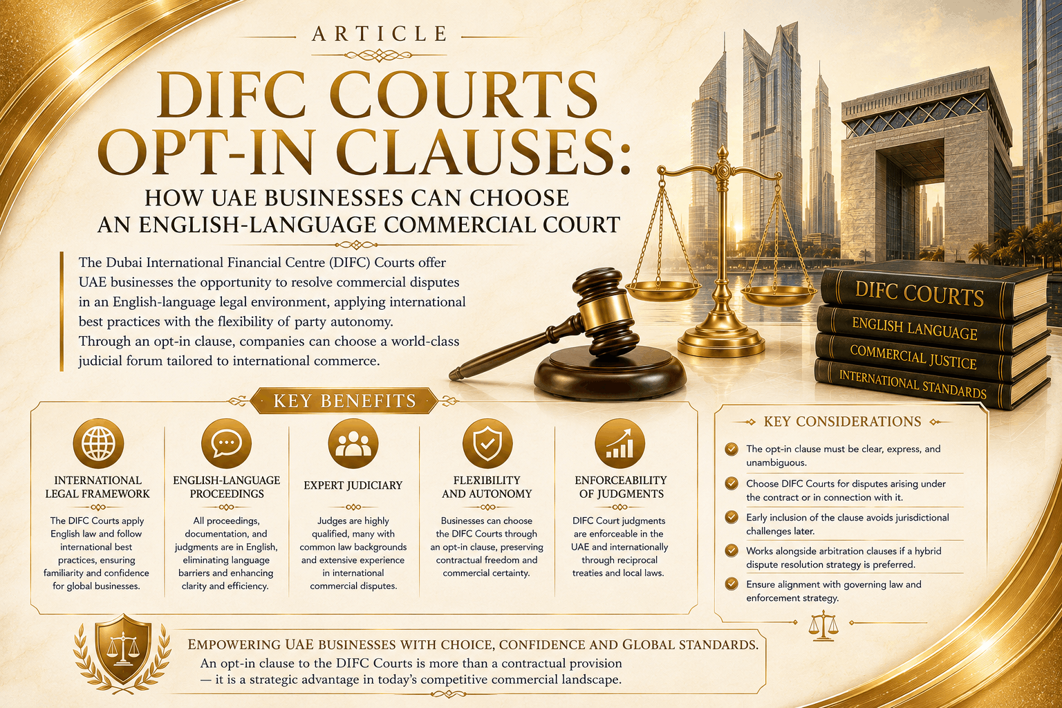 DIFC Courts Opt-In Clauses: How UAE Businesses Can Choose an English-Language Commercial Court DIFC Courts Opt-In Clauses: How UAE Businesses Can Choose an English-Language Commercial Court