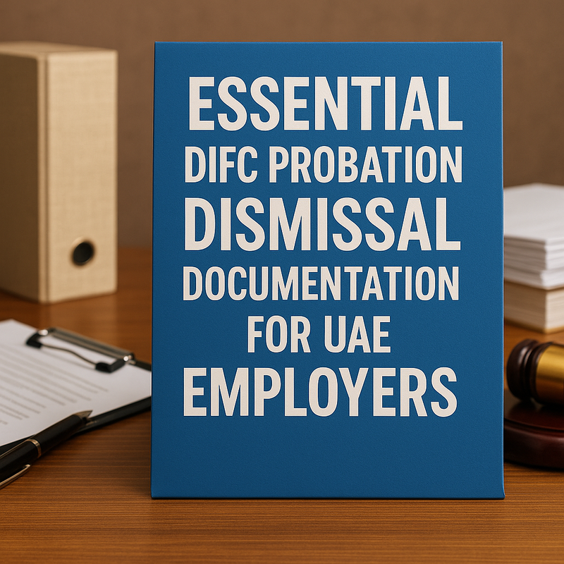 HR manager reviewing DIFC probation dismissal documents in UAE office
