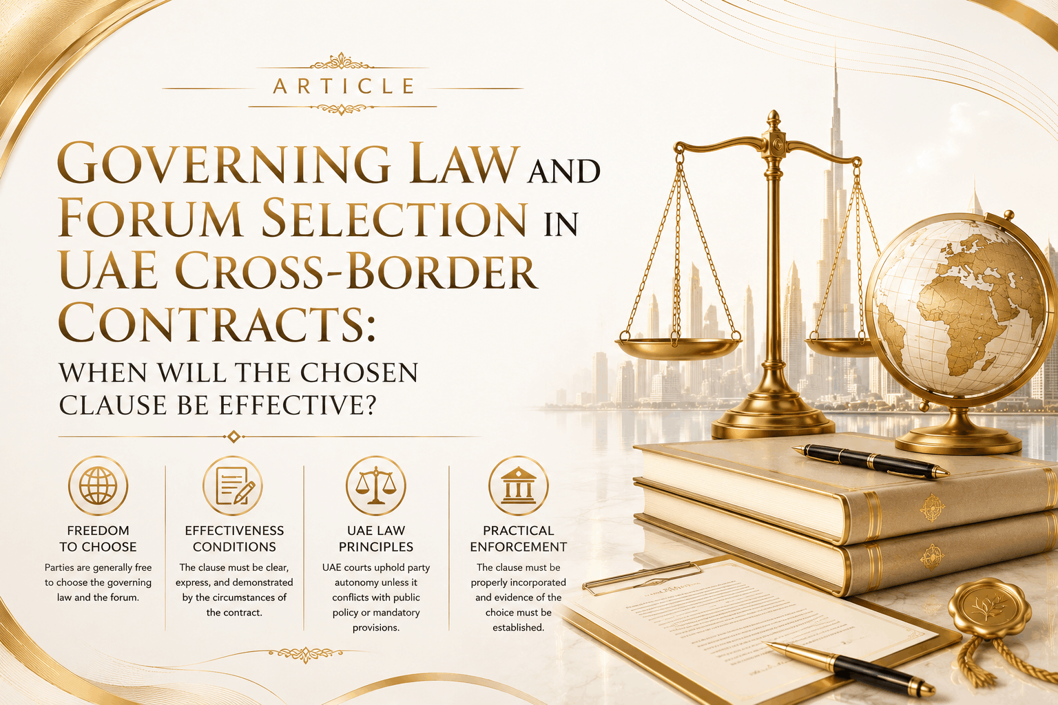 Governing Law and Forum Selection in UAE Cross-Border Contracts: When Will the Chosen Clause Be Effective? Governing Law and Forum Selection in UAE Cross-Border Contracts: When Will the Chosen Clause Be Effective?