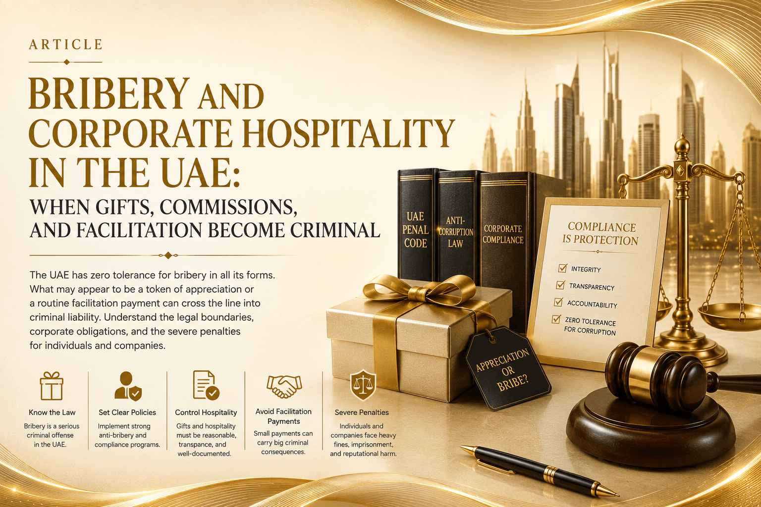 Bribery and Corporate Hospitality in the UAE: When Gifts, Commissions, and Facilitation Become Criminal Bribery and Corporate Hospitality in the UAE: When Gifts, Commissions, and Facilitation Become Criminal
