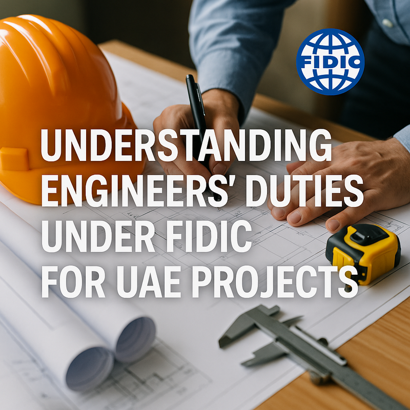 UAE construction site with project engineer overseeing blueprints
