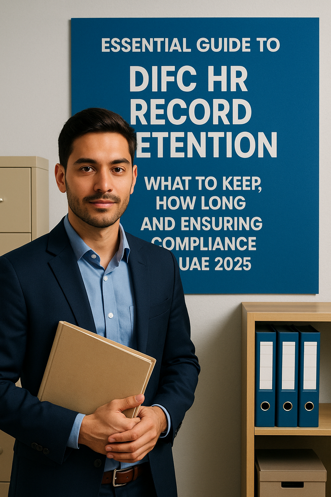 Modern Dubai office team discussing HR record retention compliance