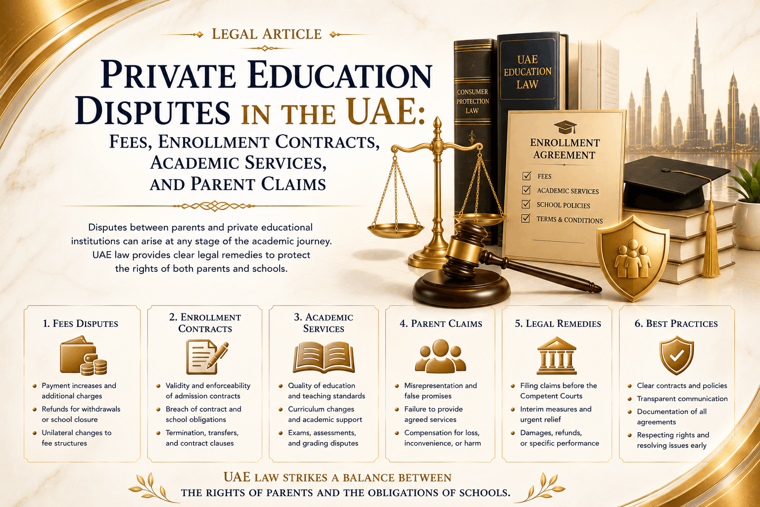 Private Education Disputes in the UAE: Fees, Enrollment Contracts, Academic Services, and Parent Claims